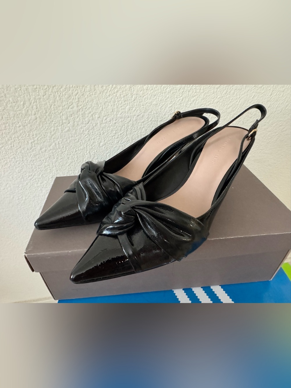 Charles & Keith kitten heel sling back shoes